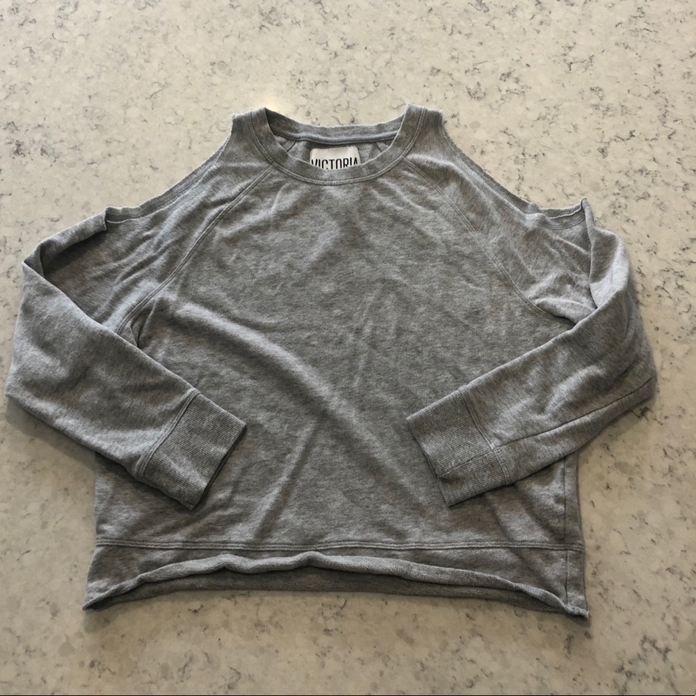 VS Cold Shoulder Crop Sweatshirt